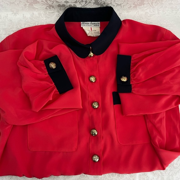 Vintage NWOT Therese Baumaire Paris buttoned blouse top pit to pit 20.5” - Picture 12 of 13